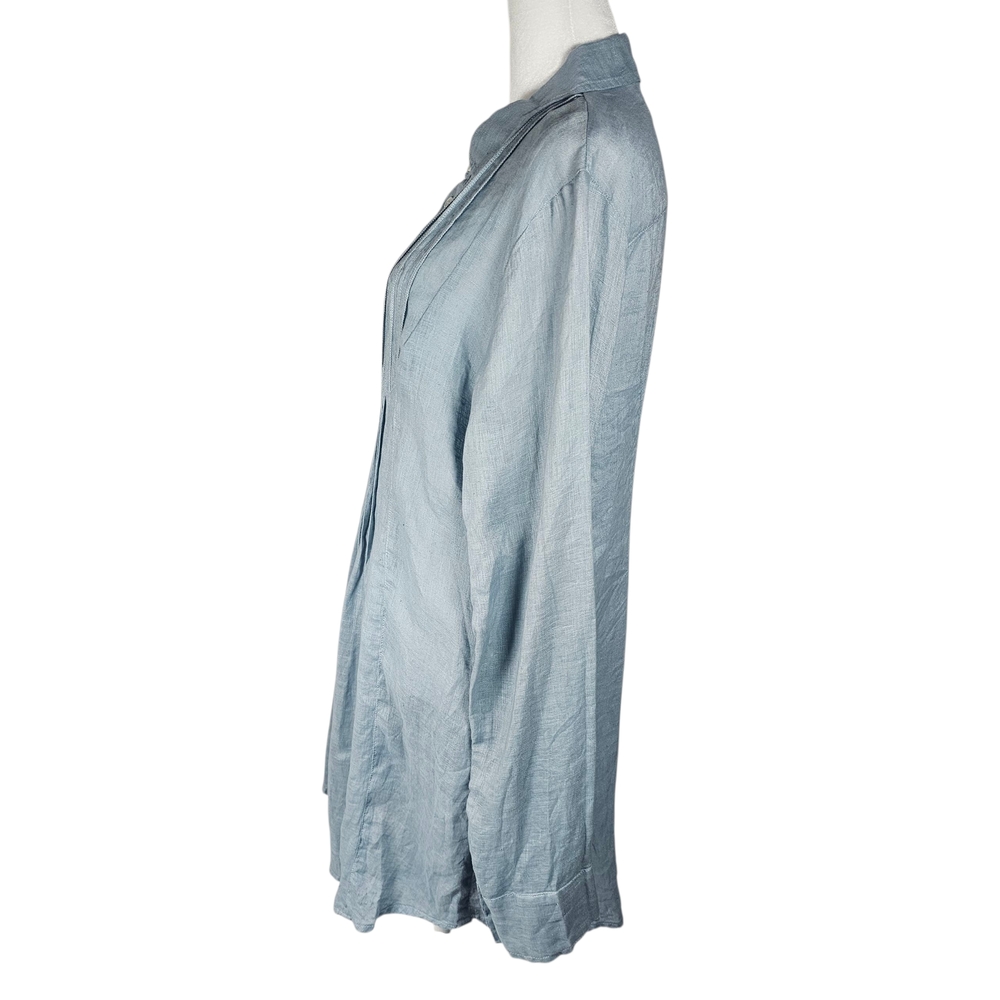 CP Shades 100% Linen, Lined Pin-tuck Shirt/Dress Size M - Picture 3 of 9